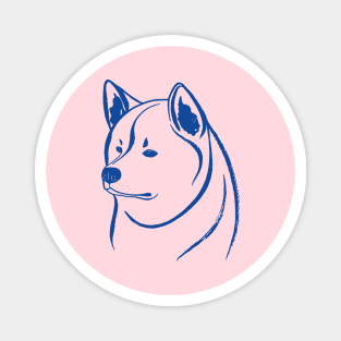 Akita Inu (Pink and Blue) Magnet